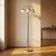 Vintage brass floor lamp with five opaline glass shades, mid-century, Czechoslovakia, 165 × 60 × 30 cm