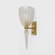 Pair of Italian Murano Iridescent Glass and Brass Wall Sconces