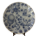 Old slightly hollow dish barbotine blue fruit Sarreguemines