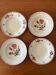Lot de 4 assiettes creuses dépareillées en faïence ancienne • Décor fl