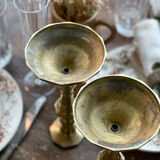 Pair of brass candle holders