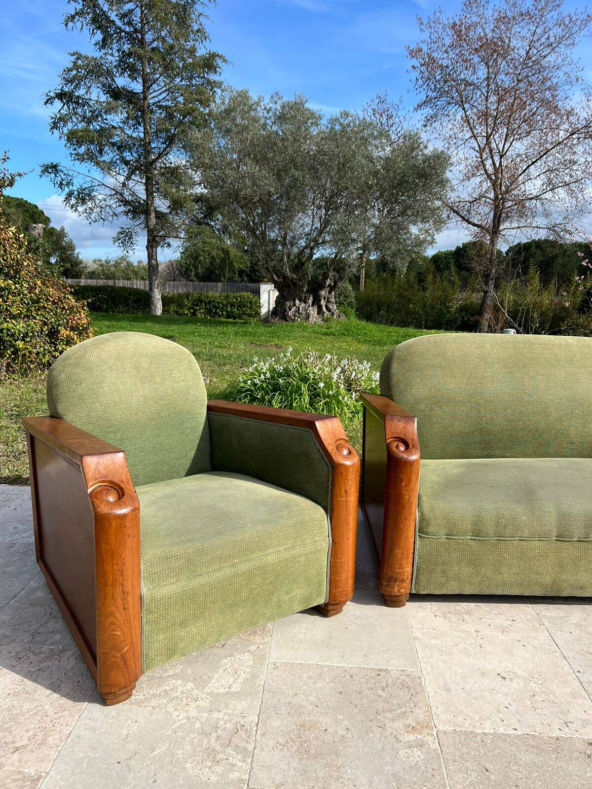Art Deco sofa and armchairs