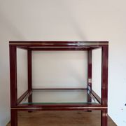 Side table in glass and brass