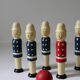 Vintage 1970s wooden soldier bowling set or bowling alley