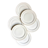 6 A. Vignaud dinner plates in gilded Limoges porcelain - Pavillon Dam