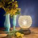 Vintage globe table lamp in moulded glass