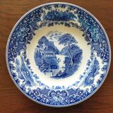 Assiettes creuses Royal Sphinx Maestricht P. Regout "Cambridge Old England" bleu & blanc