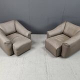 Vintage pair of D7 armchairs by Desede, 1970s