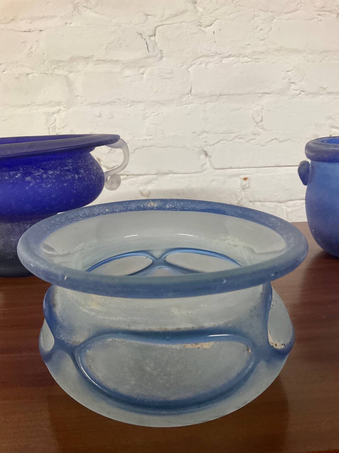 Trio of Murano “Scavo” plant pots from the 60s and 70s