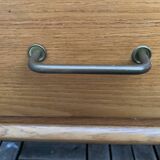 Vintage chest of drawers with compass feet, oak, original patina, 1950s