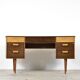 Midcentury Uniflex Walnut And Beech Concave Desk Designed By Gunther