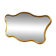 Gold free-form mirror, 102 x 60 cm