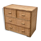 Commode rotin années 70