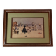 Frame with watercolor print Édouard Van Goethem seaside beach