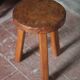 Vintage stool, handcrafted wooden stool, brutalist style, plant stand