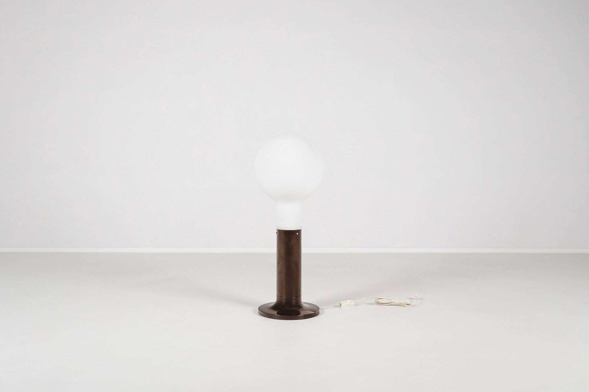 Space age floor lamp in glass & metal by Temde Leuchten