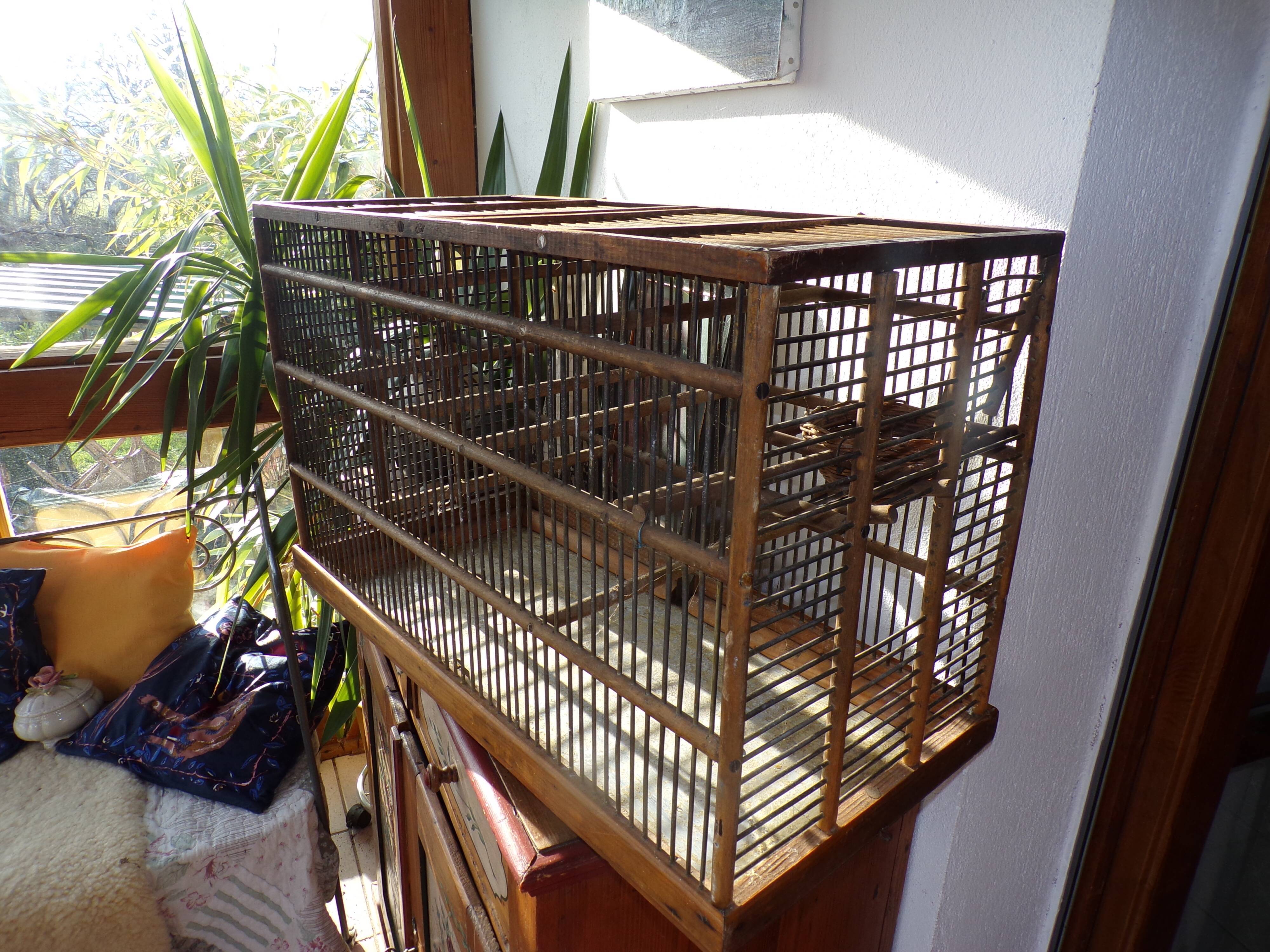 Ancient wooden birdcage