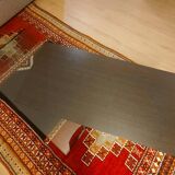 Double coffee table: glass table with removable wooden top.