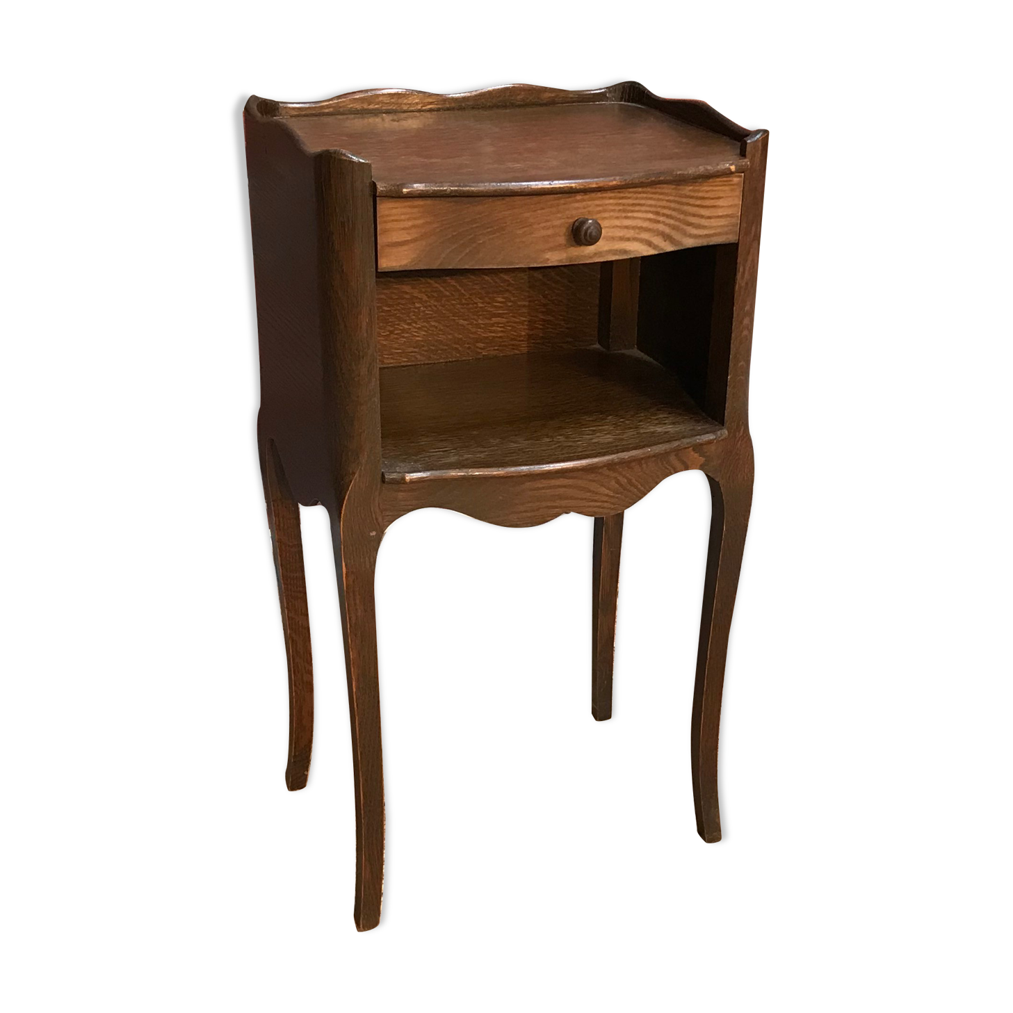 Classic dark wood bedside table