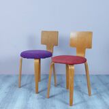 Ensemble de 2 chaises en contreplaqué par Cor Alons années 1950.