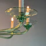 Green Murano glass Venetian chandelier, Venini, circa 1920
