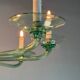 Green Murano glass Venetian chandelier, Venini, circa 1920