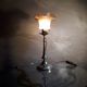 Lamp, brass foot and tulip glass, 1930