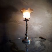 Lamp, brass foot and tulip glass, 1930