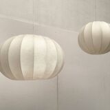German mid-century cocoon pendant lamps by Friedel Wauer for Goldkant Leuchten, 1960s, set of 2.