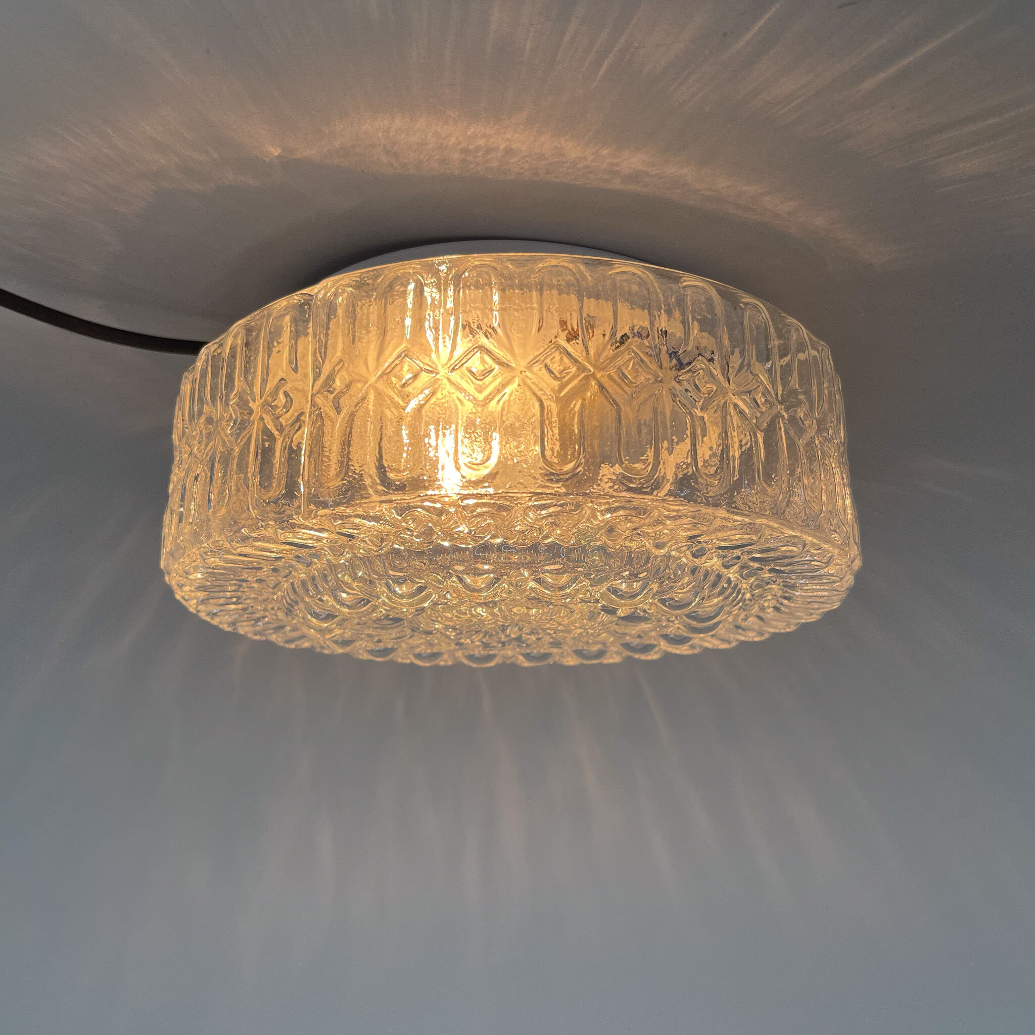 Mid-century round flush mount or wall light, 1970