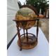 Bar globe terrestre vintage mappemonde en bois avec roulettes