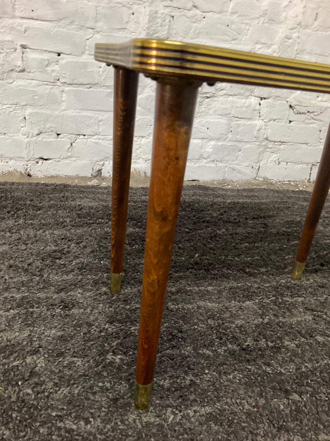 Vintage side table in Formica and teak 70s