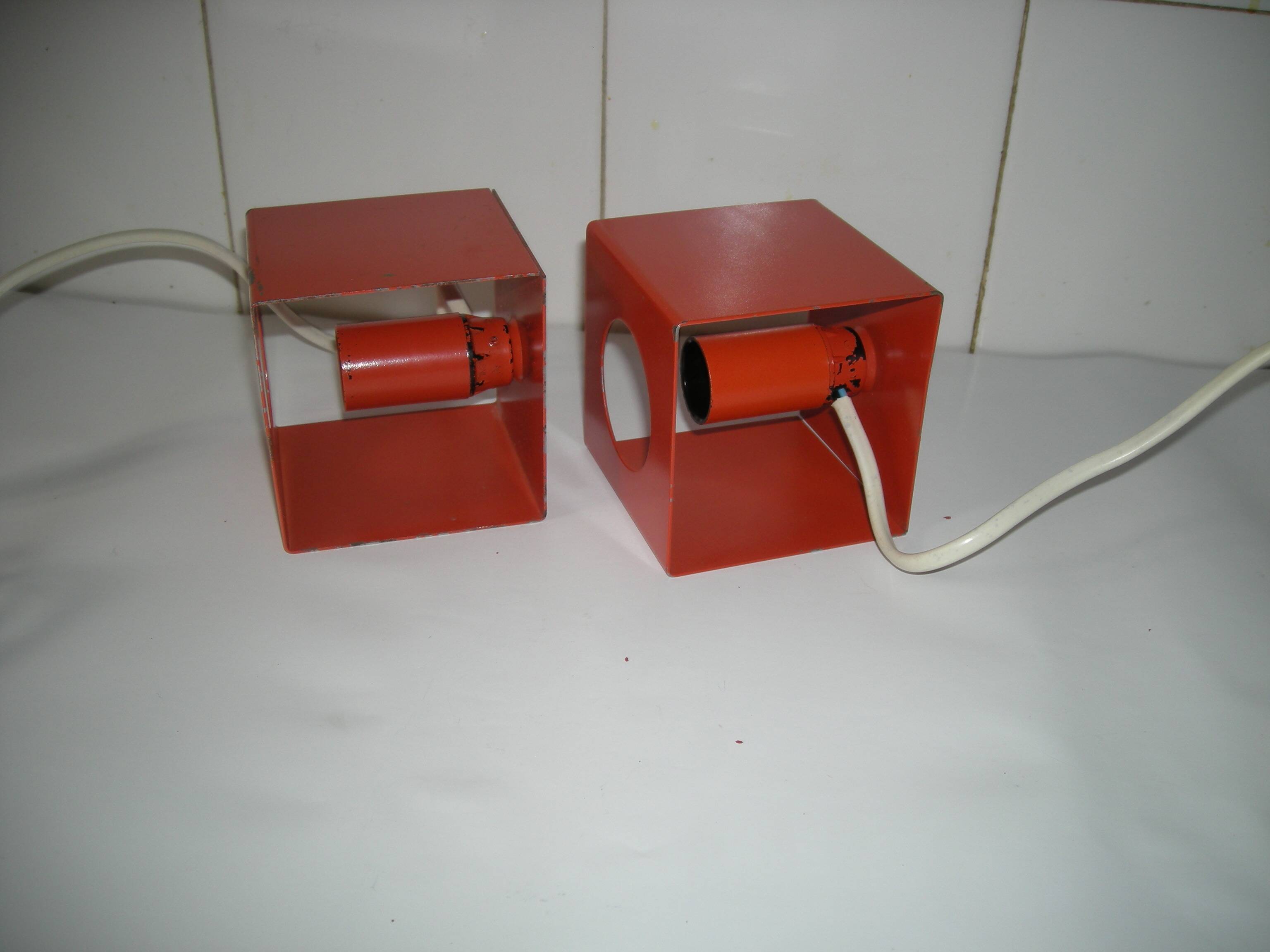Pair of Orange Lamps from the 70s