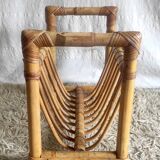 Rattan magazine rack - 60s/70s