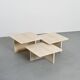 Set of three nesting tables in travertine, Italy circa 1970.