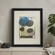 framed abstract drawing