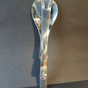 Modernist salad tongs gulden – polished stainless steel – 1970s