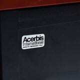 Red lacquer credenza by Giotto Stoppino for Acerbis