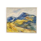 Large Original Swedish Oil on Canvas – “Landscape IV” by Stig Delang – Signed – Vintage & Framed