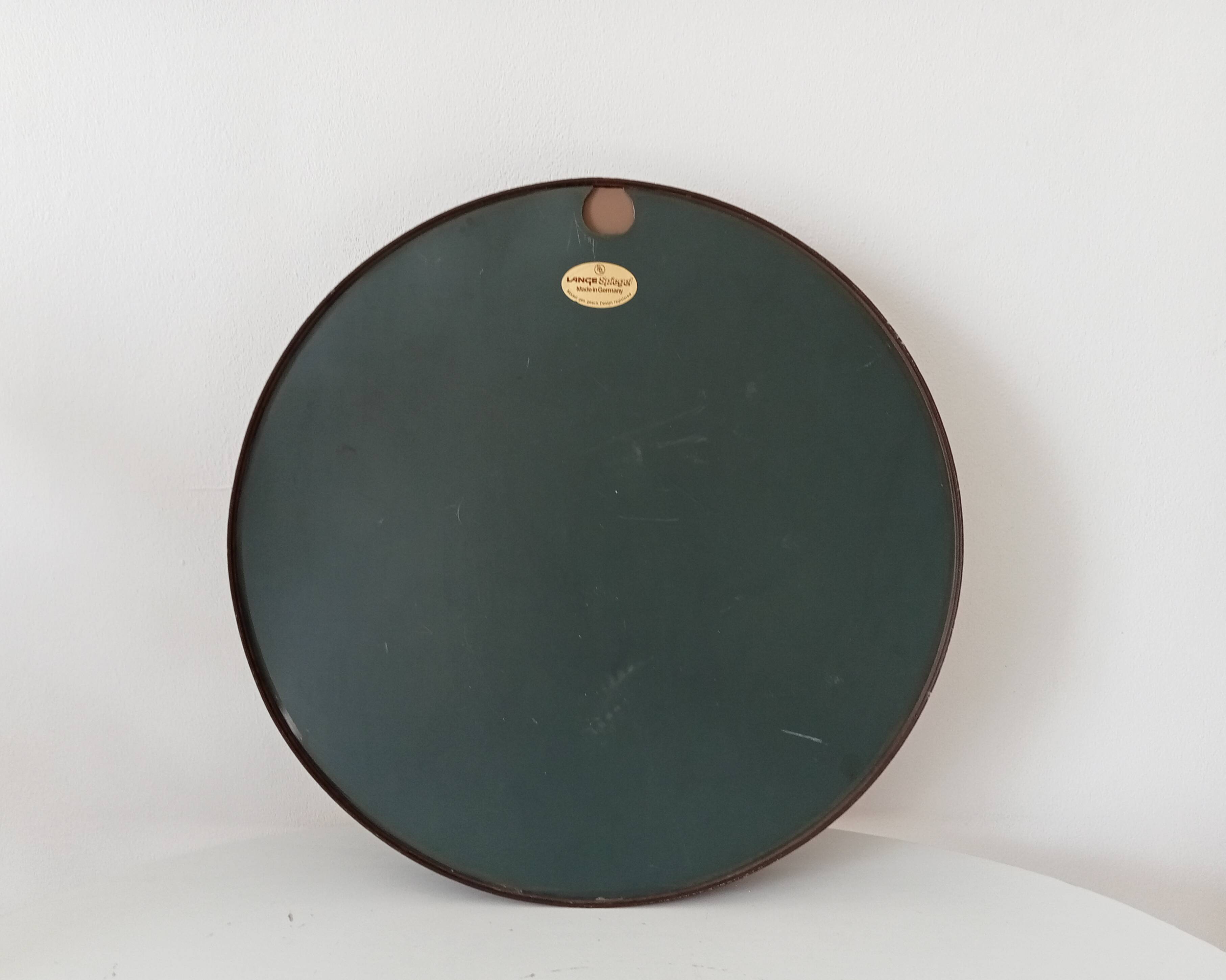 Miroir rond vintage Germany Lange Spiegel années 60/70