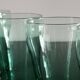 5 anciens verres vintage vert émeraude