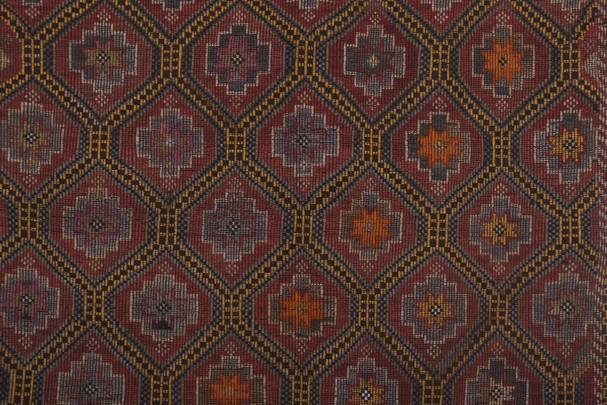 Vintage Turkish kilim handwoven 194x245 cm