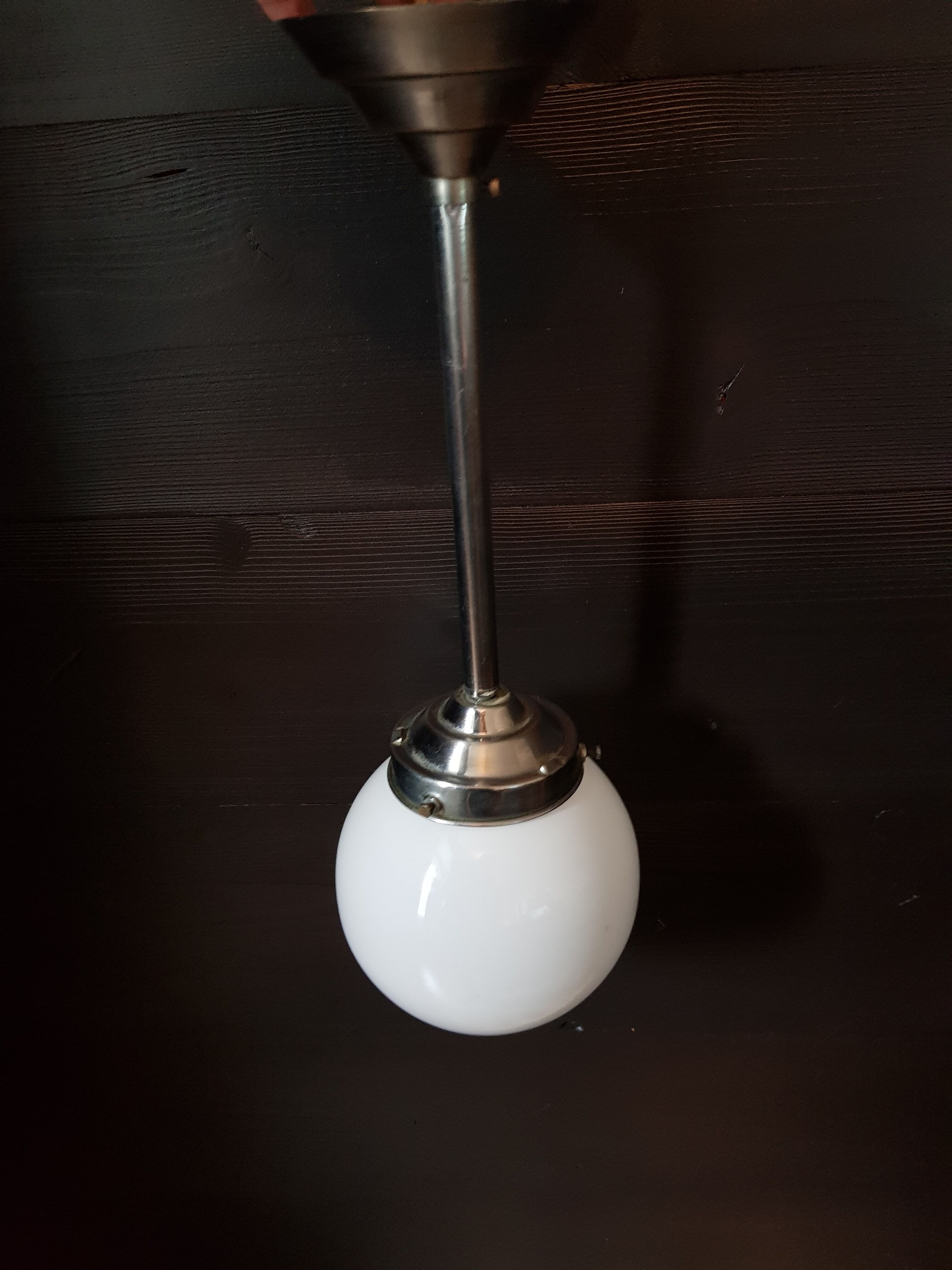Art deco opaline hanging lamp