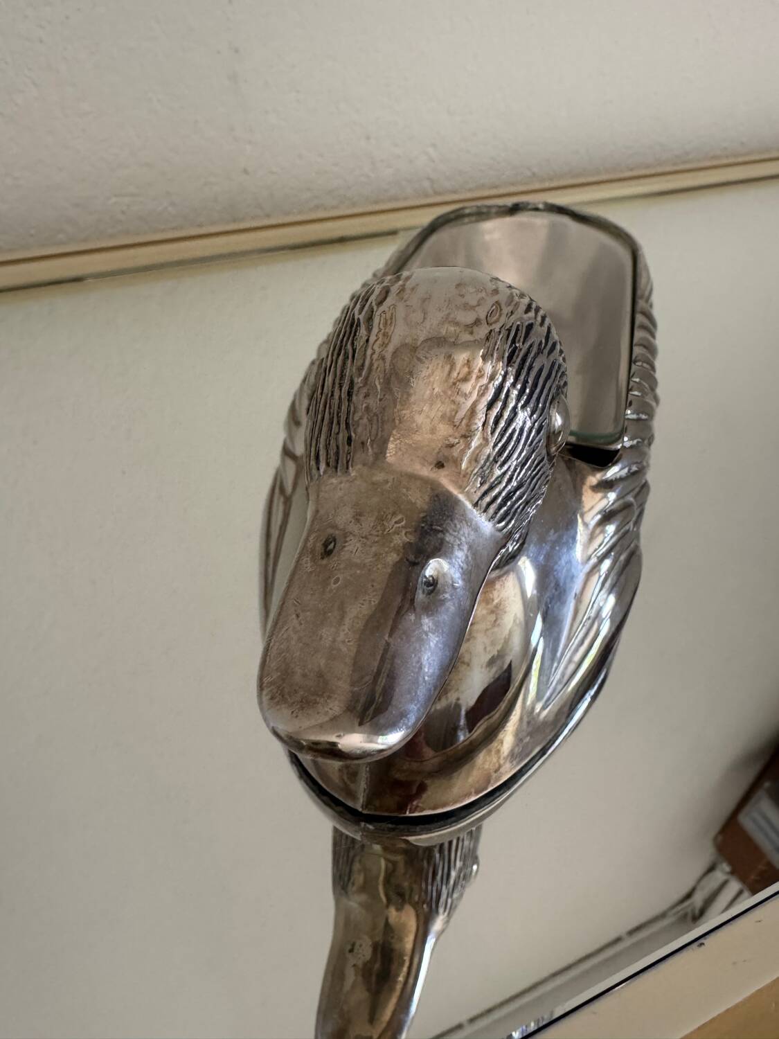 Silver-plated zoomorphic foie gras dish