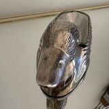 Silver-plated zoomorphic foie gras dish