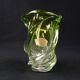 Val Saint Lambert crystal vase with a two-tone twisted shape, "Wave" model