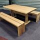 Bench and table set Charlotte Perriand model "les Arcs"