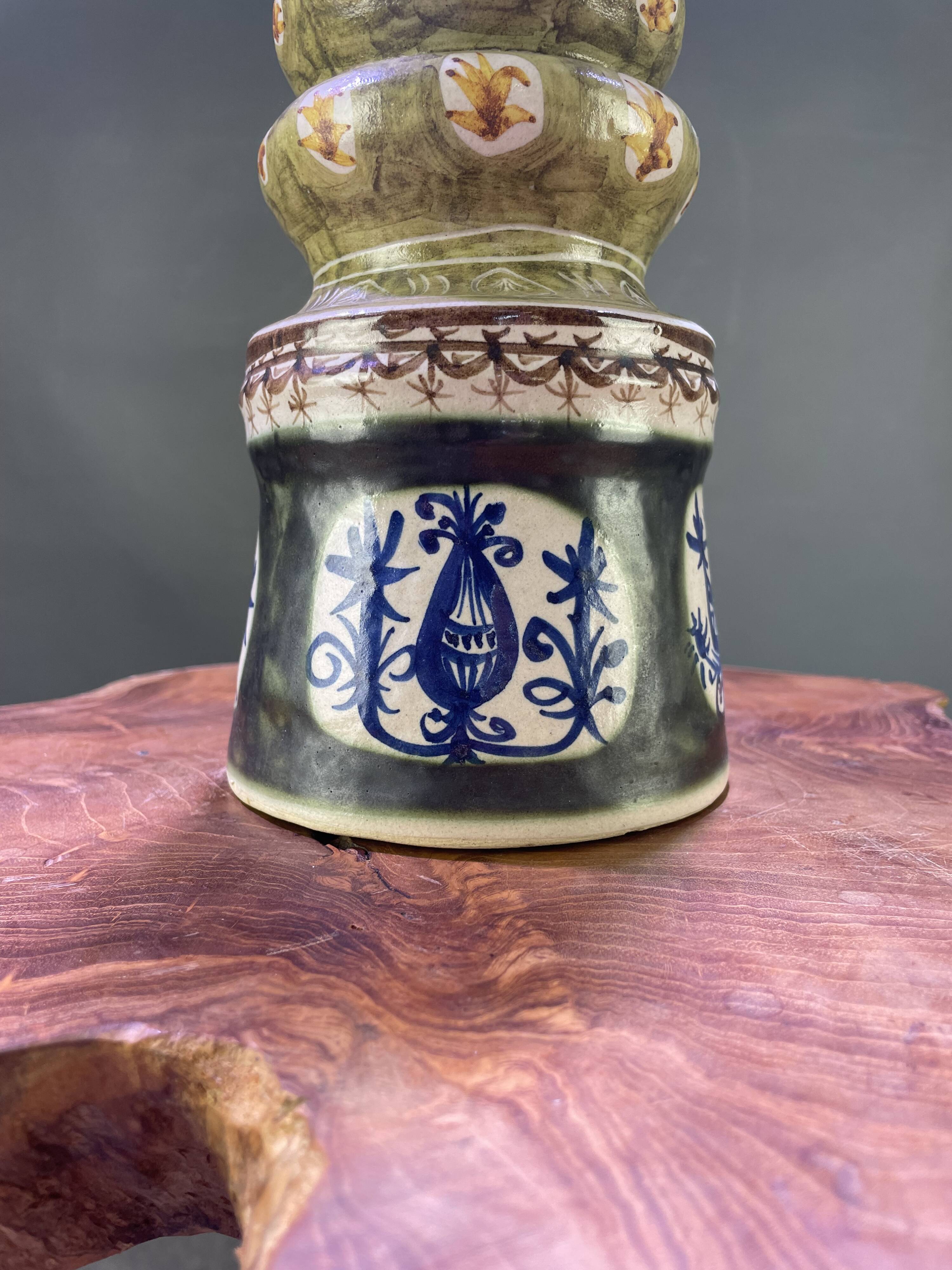 Quimper ceramic candlestick signed Keraluc