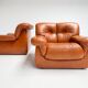 Cognac colored leather Pellerossi lounge chair, 1960s