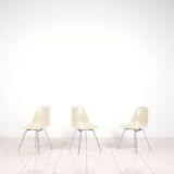 Set of 4 fiberglass Eames Chairs with H-Base for Fehlbaum by Herman Miller